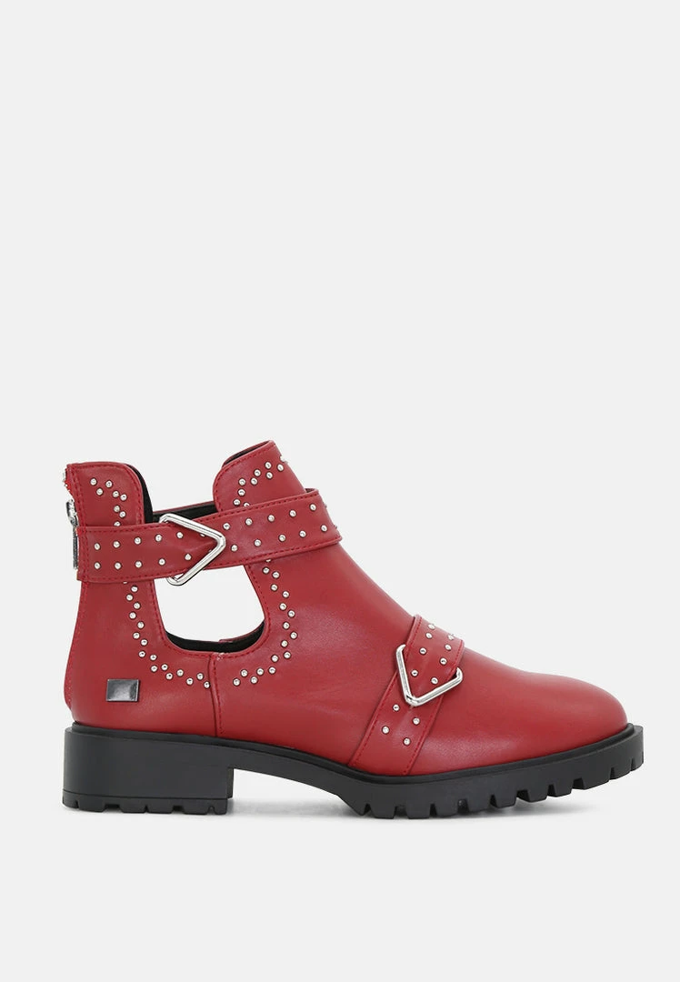 Rag & Co KYLIE Ankle Boot In Red 4 Rag & Co KYLIE Ankle Boot In Red