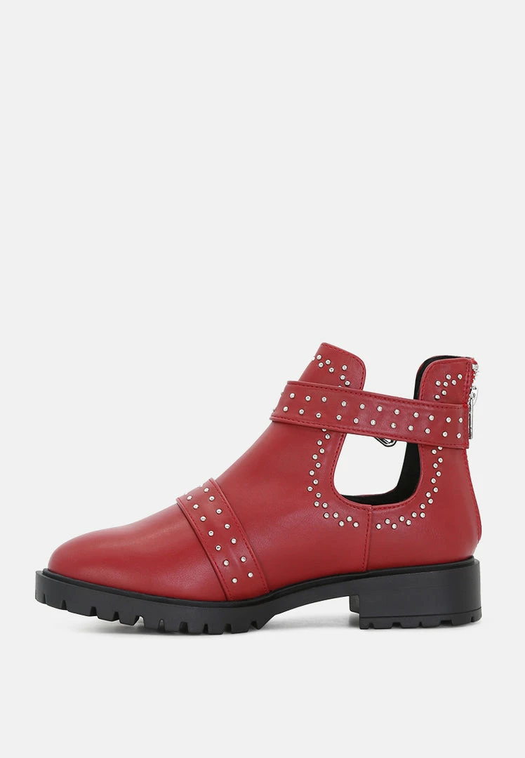Rag & Co KYLIE Ankle Boot In Red 6 Rag & Co KYLIE Ankle Boot In Red