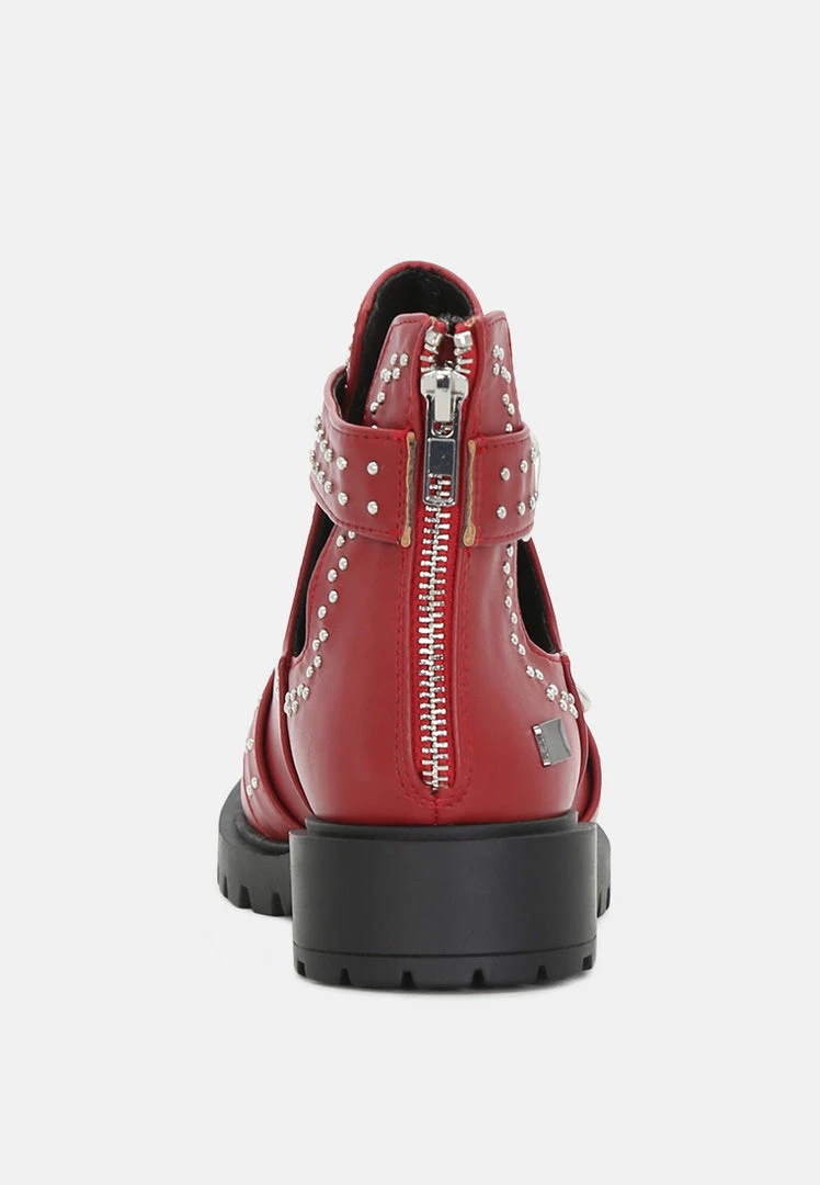 Rag & Co KYLIE Ankle Boot In Red 7 Rag & Co KYLIE Ankle Boot In Red