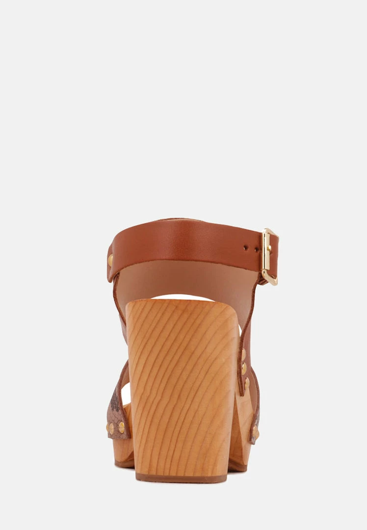 Rag & Co SAMARA Tan Printed Leather Strap Sandal 7 Rag & Co SAMARA Tan Printed Leather Strap Sandal