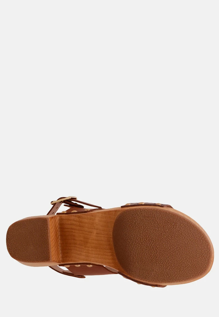 Rag & Co SAMARA Tan Printed Leather Strap Sandal 9 Rag & Co SAMARA Tan Printed Leather Strap Sandal