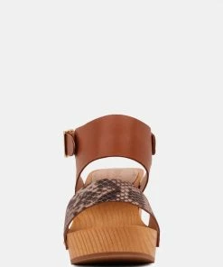 Rag & Co SAMARA Tan Printed Leather Strap Sandal 12 Rag & Co SAMARA Tan Printed Leather Strap Sandal