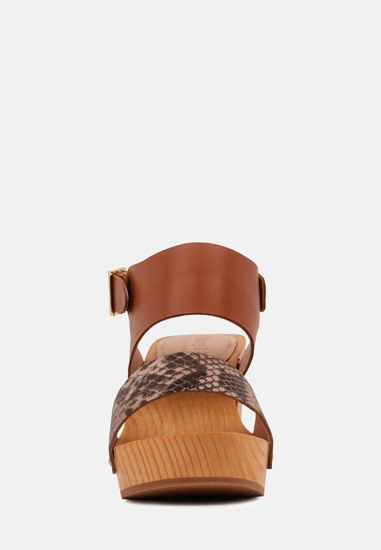 Rag & Co SAMARA Tan Printed Leather Strap Sandal 5 Rag & Co SAMARA Tan Printed Leather Strap Sandal