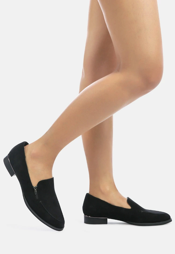 Rag & Co SARA Black Suede Slip-on Loafers 9 Rag & Co SARA Black Suede Slip-on Loafers