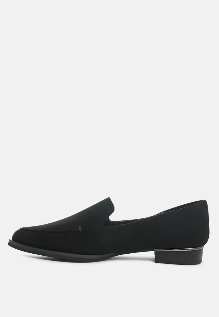 Rag & Co SARA Black Suede Slip-on Loafers 6 Rag & Co SARA Black Suede Slip-on Loafers