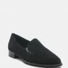 Rag & Co SARA Black Suede Slip-on Loafers