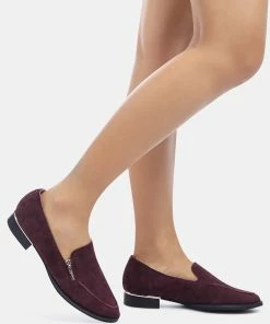 Rag & Co Loafers & Ballerinas SARA Burgundy Suede Slip-on Loafers 15 Rag & Co Loafers & Ballerinas SARA Burgundy Suede Slip-on Loafers