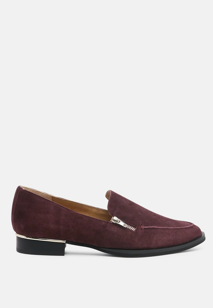 Rag & Co Loafers & Ballerinas SARA Burgundy Suede Slip-on Loafers 4 Rag & Co Loafers & Ballerinas SARA Burgundy Suede Slip-on Loafers