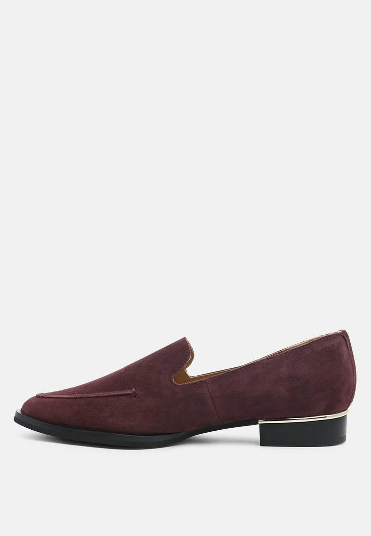 Rag & Co Loafers & Ballerinas SARA Burgundy Suede Slip-on Loafers 6 Rag & Co Loafers & Ballerinas SARA Burgundy Suede Slip-on Loafers