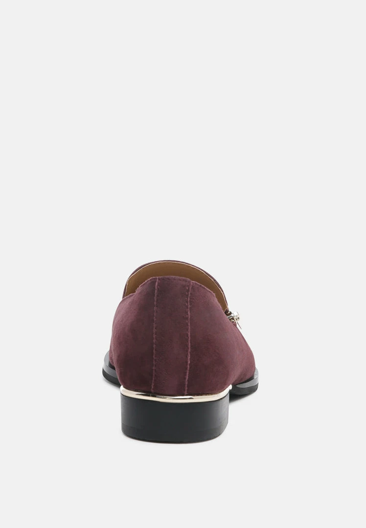 Rag & Co Loafers & Ballerinas SARA Burgundy Suede Slip-on Loafers 7 Rag & Co Loafers & Ballerinas SARA Burgundy Suede Slip-on Loafers
