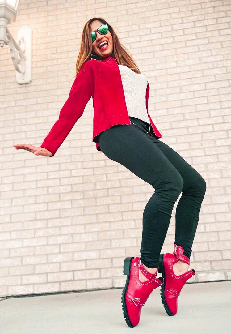 Rag & Co KYLIE Ankle Boot In Red 10 Rag & Co KYLIE Ankle Boot In Red