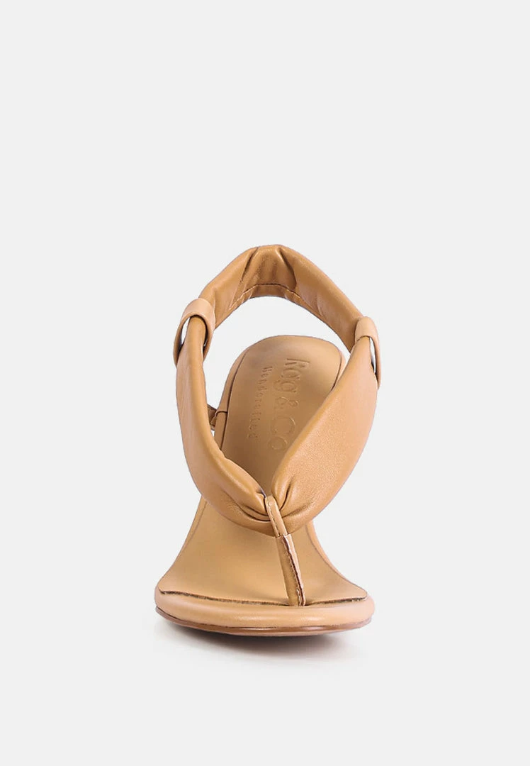 Rag & Co SINGLES Beige High Heeled Thong Sandals 5 Rag & Co SINGLES Beige High Heeled Thong Sandals