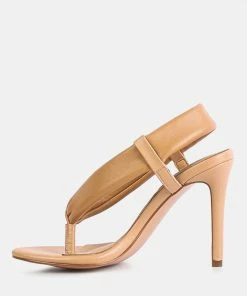 Rag & Co SINGLES Beige High Heeled Thong Sandals 12 Rag & Co SINGLES Beige High Heeled Thong Sandals