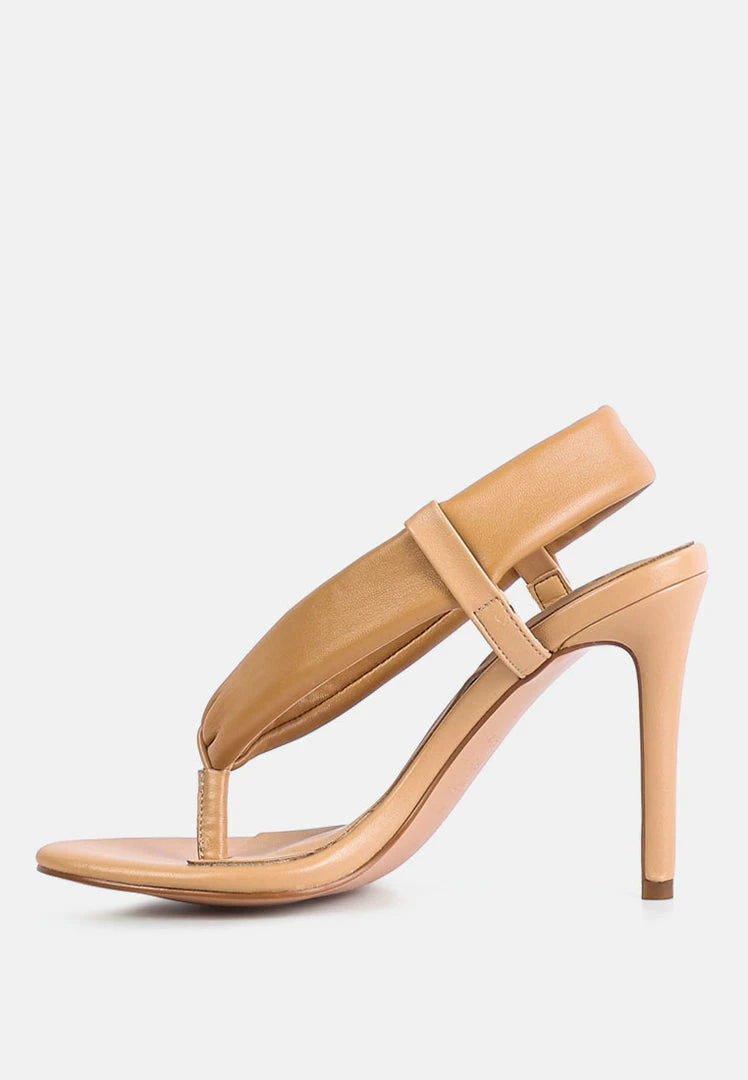 Rag & Co SINGLES Beige High Heeled Thong Sandals 6 Rag & Co SINGLES Beige High Heeled Thong Sandals