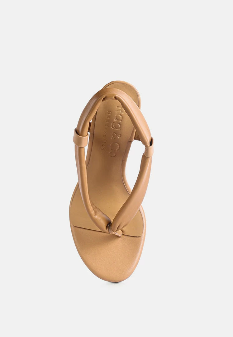 Rag & Co SINGLES Beige High Heeled Thong Sandals 8 Rag & Co SINGLES Beige High Heeled Thong Sandals