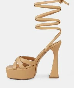Rag & Co Sandals SPLITSOUL Nude Lace Up High Platform Sandal