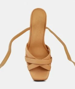 Rag & Co Sandals SPLITSOUL Nude Lace Up High Platform Sandal