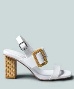 Rag & Co X Sandals SWIFT Big Buckle Leather Slingback Sandal In White 11 Rag & Co X Sandals SWIFT Big Buckle Leather Slingback Sandal In White