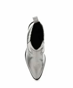 Rag & Co RAYNA Silver Metallic Leather Boots