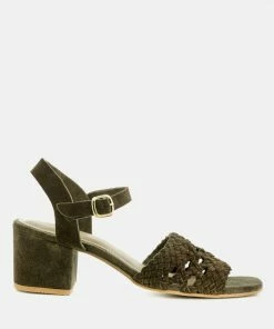 Rag & Co TASHA Khaki Block Heel Sandal
