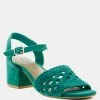 Rag & Co TASHA Turquoise Block Heel Sandal Sandals