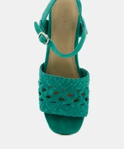 Rag & Co TASHA Turquoise Block Heel Sandal Sandals