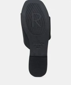 Rag & Co TATAMI Black Leather Classic Slide Flats 13 Rag & Co TATAMI Black Leather Classic Slide Flats