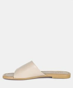 Rag & Co TATAMI Latte Leather Classic Slide Flats
