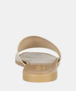 Rag & Co TATAMI Latte Leather Classic Slide Flats