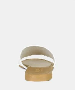 Rag & Co TATAMI White Leather Classic Slide Flats 12 Rag & Co TATAMI White Leather Classic Slide Flats