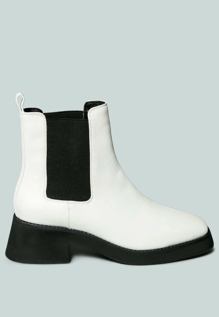 Rag & Co X THERON Chelsea Upfront White Boot Boots 3 Rag & Co X THERON Chelsea Upfront White Boot Boots