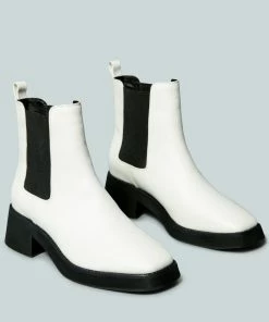 Rag & Co X THERON Chelsea Upfront White Boot Boots