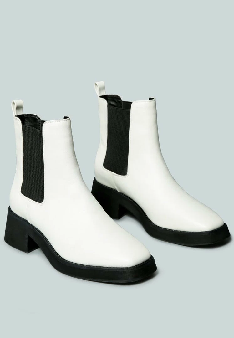 Rag & Co X THERON Chelsea Upfront White Boot Boots 4 Rag & Co X THERON Chelsea Upfront White Boot Boots