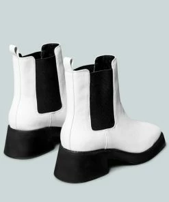 Rag & Co X THERON Chelsea Upfront White Boot Boots 10 Rag & Co X THERON Chelsea Upfront White Boot Boots