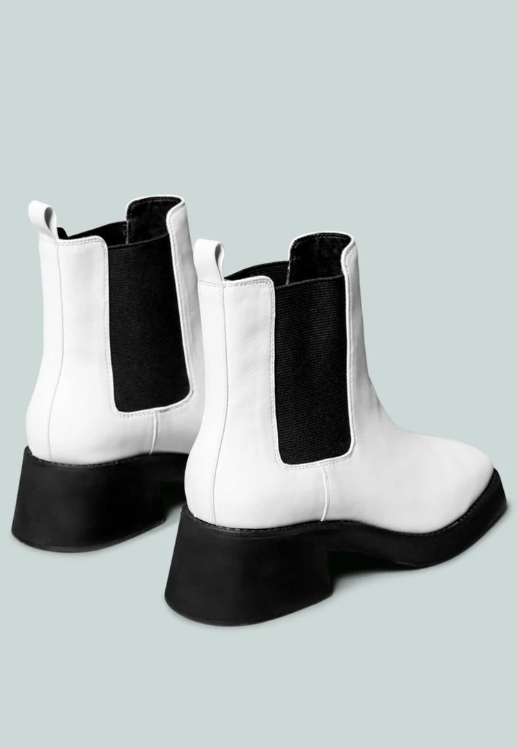 Rag & Co X THERON Chelsea Upfront White Boot Boots 5 Rag & Co X THERON Chelsea Upfront White Boot Boots