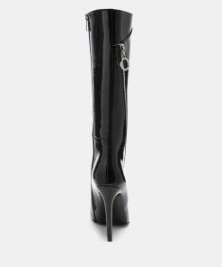 Rag & Co TSAROH Zip Around Calf Boot In Black