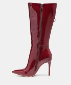 Rag & Co TSAROH Zip Around Calf Boot In Burgundy Boots