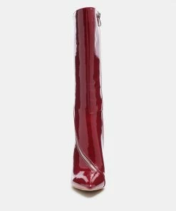 Rag & Co TSAROH Zip Around Calf Boot In Burgundy Boots