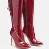 Rag & Co TSAROH Zip Around Calf Boot In Burgundy Boots