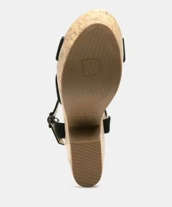 Rag & Co ULLA High Heeled Block Sandal In Black