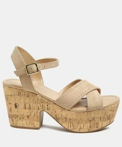 Rag & Co ULLA High Heeled Block Sandal In Nude SS'22