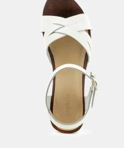 Rag & Co VELMA White Ankle Strap Sandal