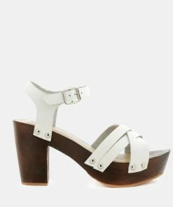 Rag & Co VELMA White Ankle Strap Sandal