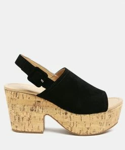 Rag & Co VENDELA Leather Slingback Platform Sandal In Black 8 Rag & Co VENDELA Leather Slingback Platform Sandal In Black