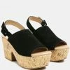 Rag & Co VENDELA Leather Slingback Platform Sandal In Black 2 Rag & Co VENDELA Leather Slingback Platform Sandal In Black