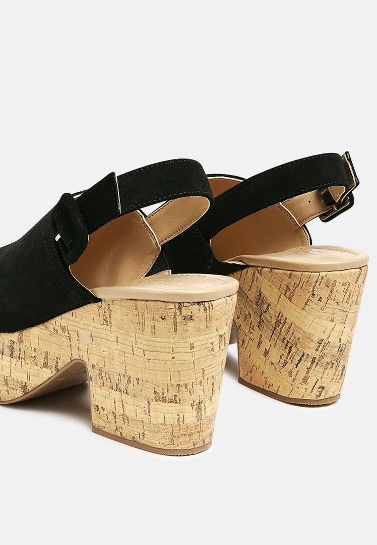 Rag & Co VENDELA Leather Slingback Platform Sandal In Black 5 Rag & Co VENDELA Leather Slingback Platform Sandal In Black