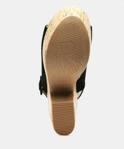 Rag & Co VENDELA Leather Slingback Platform Sandal In Black 11 Rag & Co VENDELA Leather Slingback Platform Sandal In Black