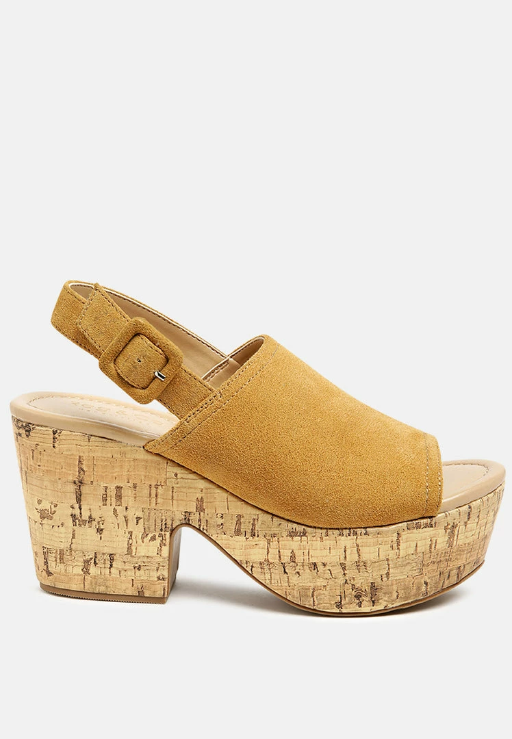 Rag & Co VENDELA Leather Slingback Platform Sandal In Tan 4 Rag & Co VENDELA Leather Slingback Platform Sandal In Tan