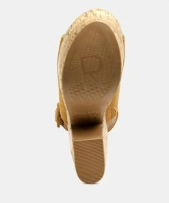 Rag & Co VENDELA Leather Slingback Platform Sandal In Tan 11 Rag & Co VENDELA Leather Slingback Platform Sandal In Tan