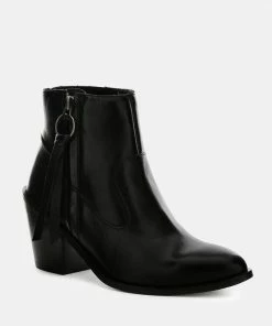 Rag & Co VIVIANA Black Ankle Boots With Zipper